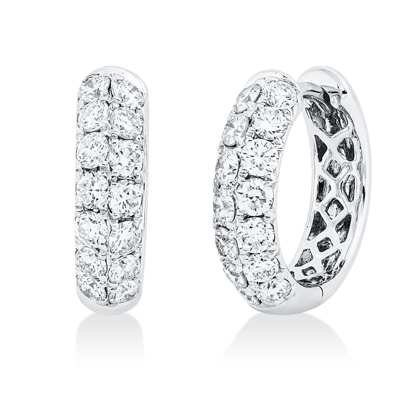Creolen 18 kt WG, 28 Brill. 0,82 ct, TW-vsi/si