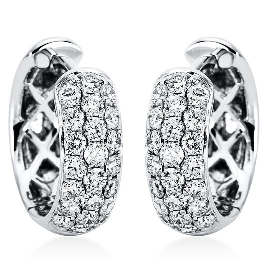 Creolen 18 kt WG, 44 Brill. 0,90 ct, TW-vsi/si
