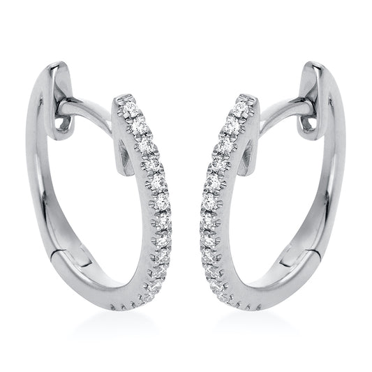 Creolen 18 kt WG, 30 Brill. 0,08 ct, TW-si