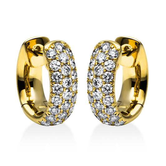 Creolen 18 kt GG, 48 Brill. 1,29 ct, TW-si