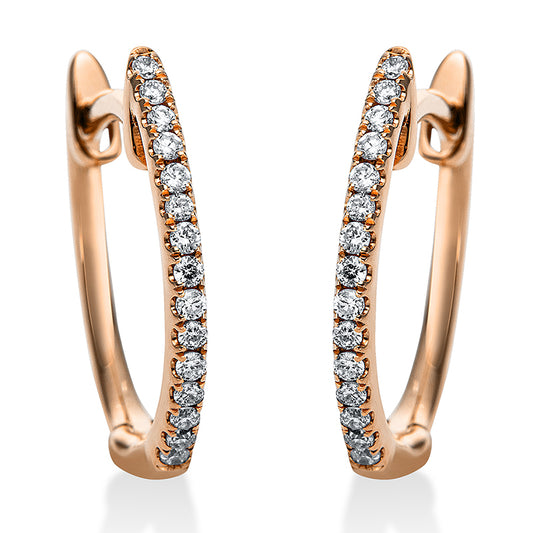 Creolen 18 kt RG, 30 Brill. 0,09 ct, TW-si