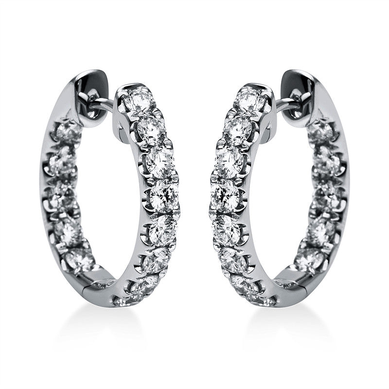 Creolen 18 kt WG, 26 Brill. 2,10 ct, TW-si