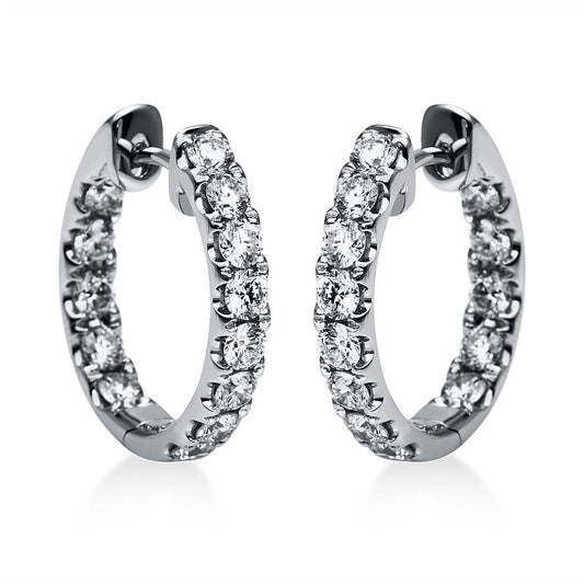 Creolen 18 kt WG, 26 Brill. 2,10 ct, TW-si