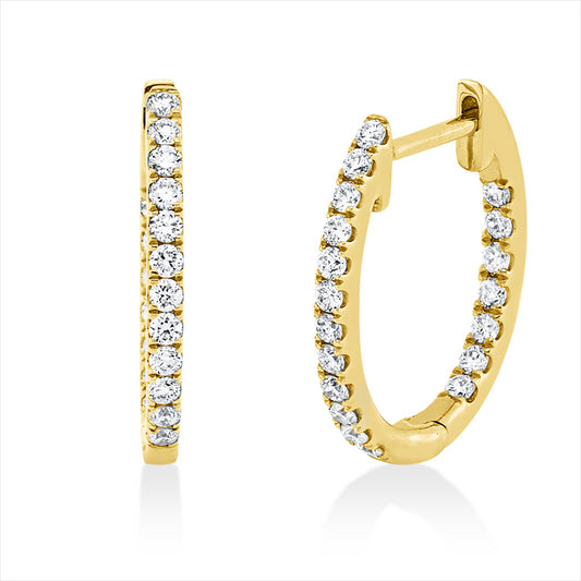 Creolen 18 kt GG, 38 Brill. 0,27 ct, TW-si