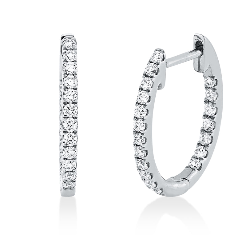 Creolen 18 kt WG, 38 Brill. 0,27 ct, TW-si