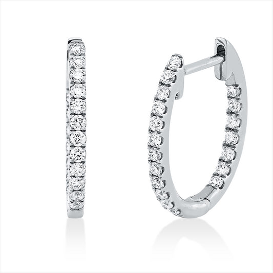 Creolen 18 kt WG, 38 Brill. 0,27 ct, TW-si
