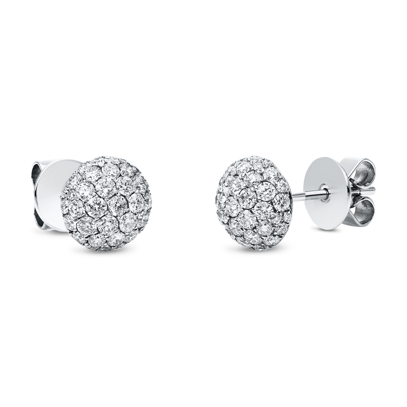 Ohrstecker 18 kt WG, 82 Brill. 1,09 ct, TW-vsi/si