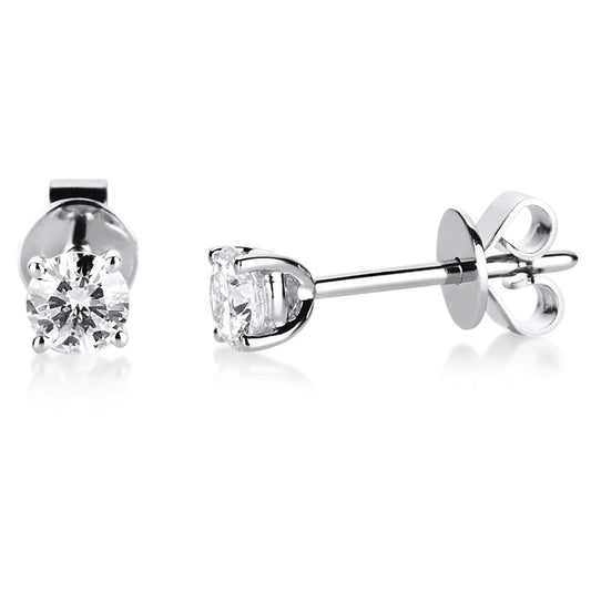 Ohrstecker 18 kt WG, GIA6555002855 + GIA1553775133, 2 Brill. 0,42 ct, TW-vsi