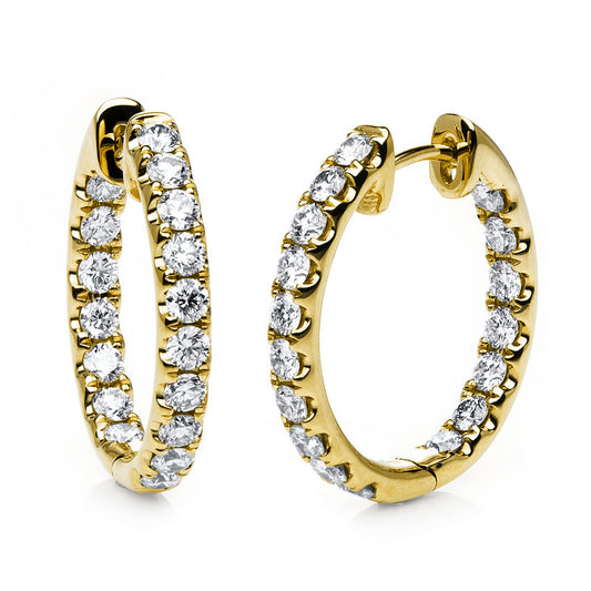 Creolen 18 kt GG, 34 Brill. 1,32 ct, TW-si