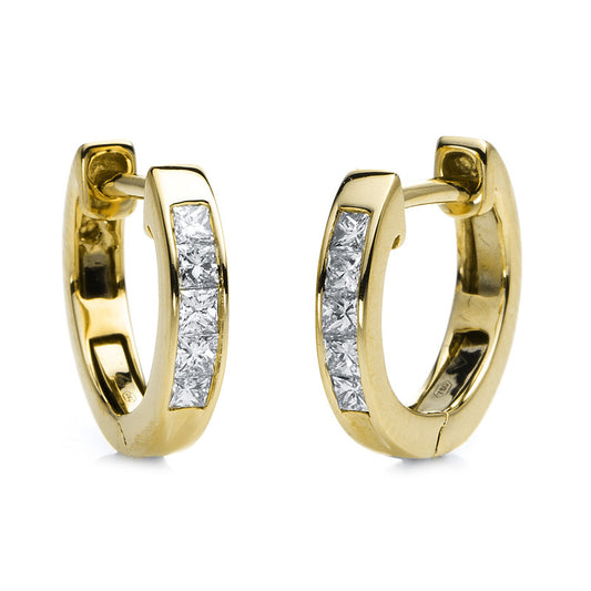 Creolen 18 kt GG, 10 Princ. 0,20 ct, TW-si