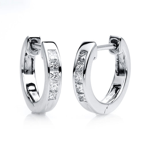 Creolen 18 kt WG, 10 Princ. 0,21 ct, TW-si