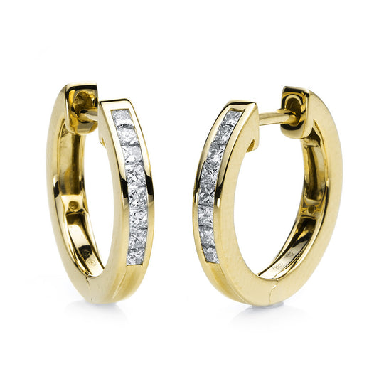 Creolen 18 kt GG, 16 Princ. 0,24 ct, TW-si