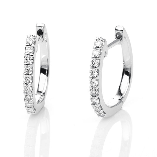 Creolen 18 kt WG, 18 Brill. 0,17 ct, TW-si