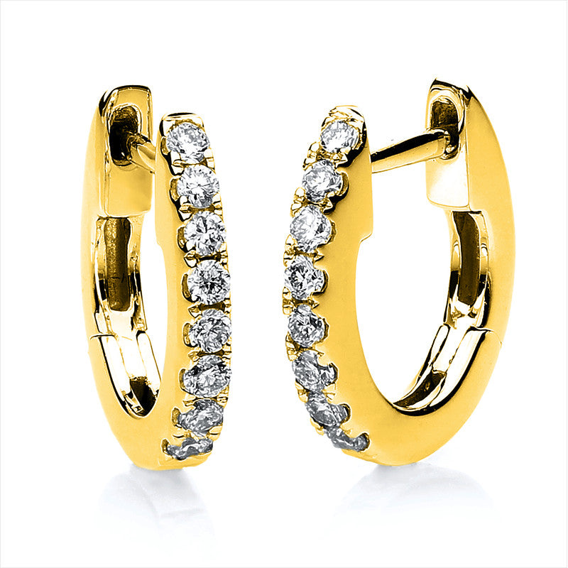 Creolen 18 kt GG, 16 Brill. 0,16 ct, TW-si