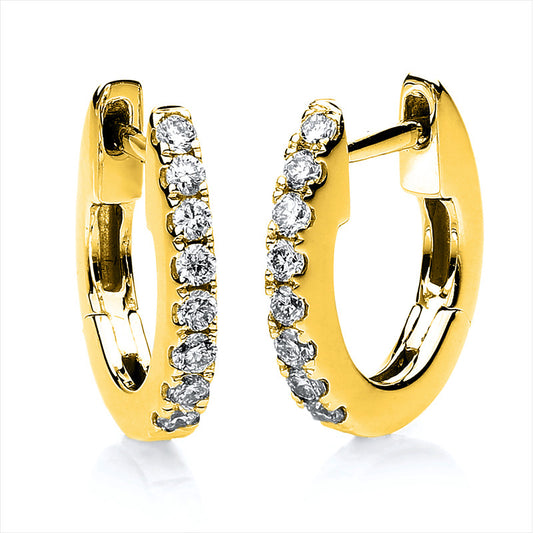 Creolen 18 kt GG, 16 Brill. 0,16 ct, TW-si