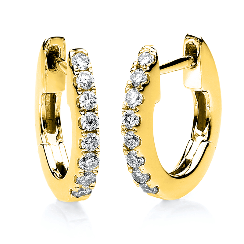Creolen 18 kt GG, 16 Brill. 0,16 ct, TW-si