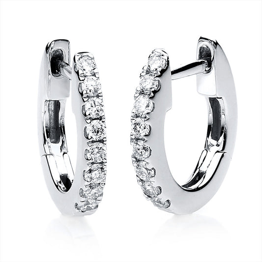 Creolen 18 kt WG, 16 Brill. 0,16 ct, TW-si