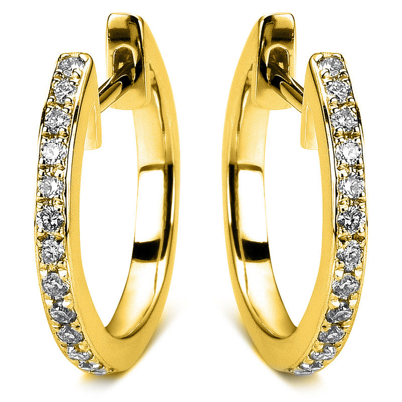 Creolen 18 kt GG, 36 Brill. 0,19 ct, TW-si