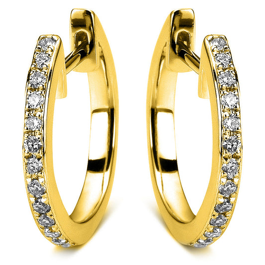 Creolen 18 kt GG, 36 Brill. 0,19 ct, TW-si