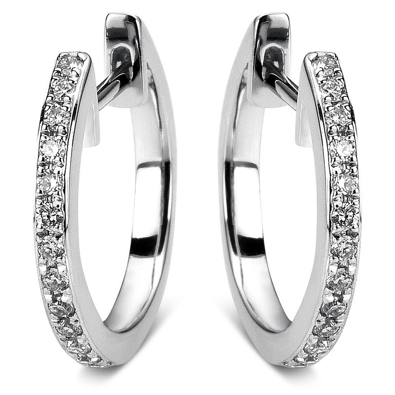 Creolen 18 kt WG, 36 Brill. 0,19 ct, TW-si
