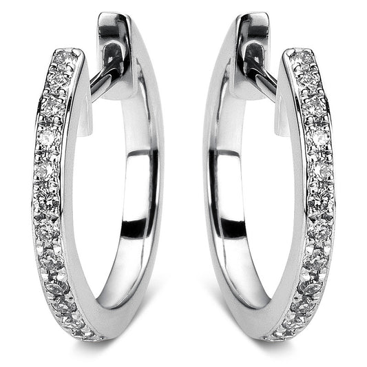 Creolen 18 kt WG, 36 Brill. 0,19 ct, TW-si