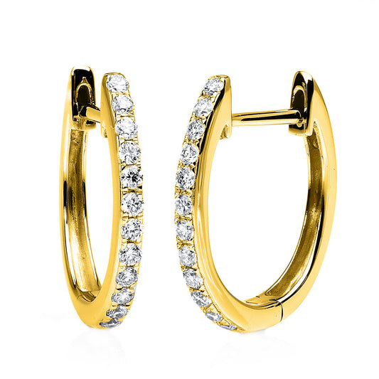 Creolen 18 kt GG, 24 Brill. 0,26 ct, TW-si