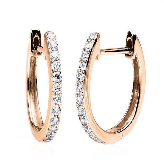 Creolen 18 kt RG, 24 Brill. 0,26 ct, TW-si