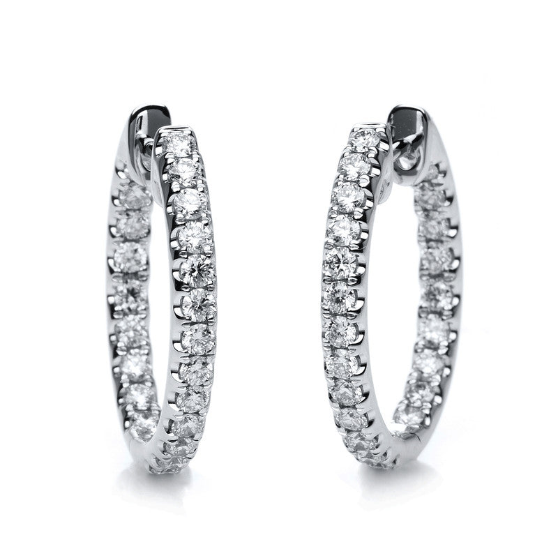 Creolen 18 kt WG, 44 Brill. 0,97 ct, TW-si