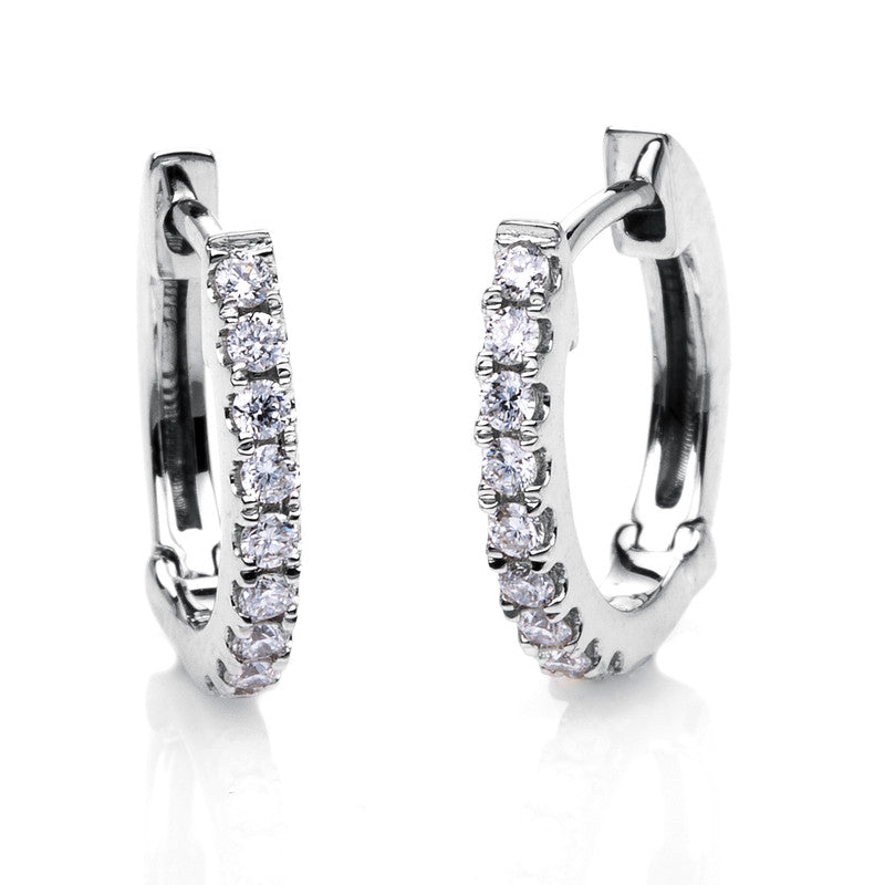 Creolen 18 kt WG, 18 Brill. 0,14 ct, TW-vsi/si