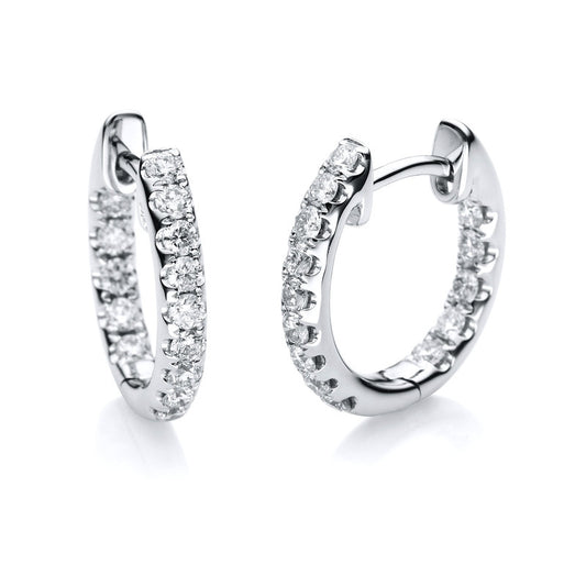 Creolen 18 kt WG, 28 Brill. 0,57 ct, TW-si