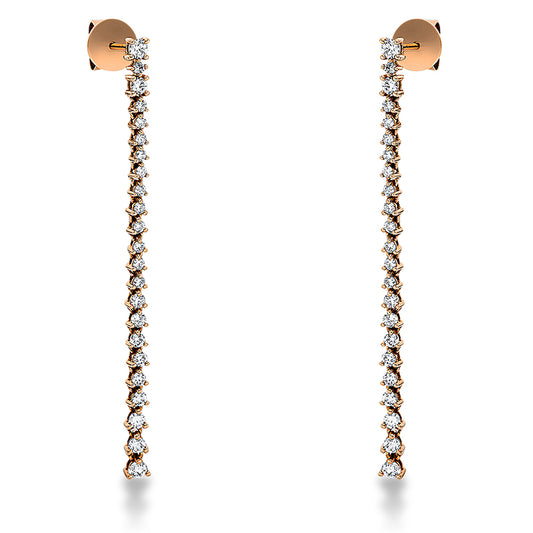 Ohrschmuck 18 kt RG, 46 Brill. 0,85 ct, TW-si