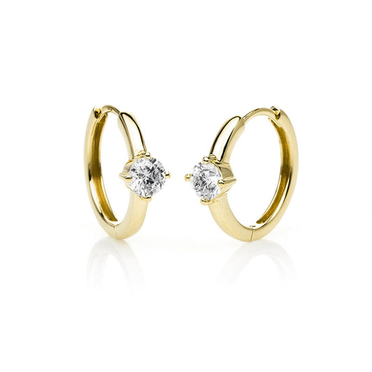 Creolen 18 kt GG, 2 Brill. 0,40 ct, TW-si