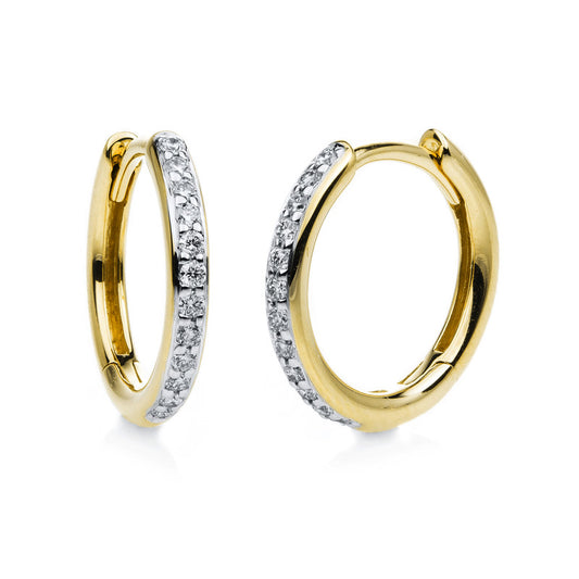 Creolen 18 kt GG, 24 Brill. 0,17 ct, TW-si