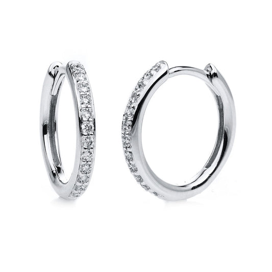 Creolen 18 kt WG, 24 Brill. 0,16 ct, TW-si