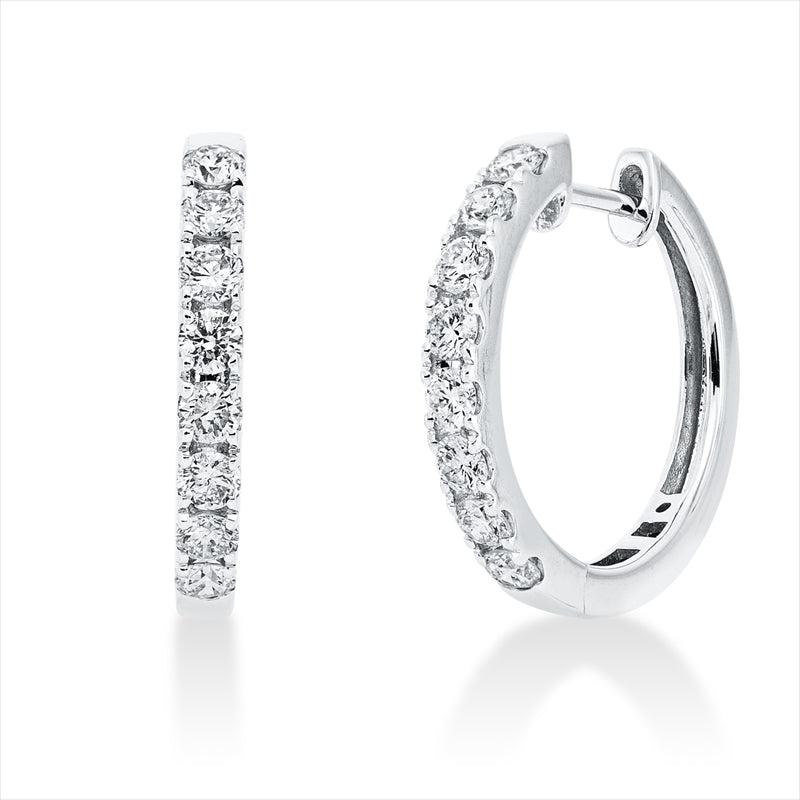 Creolen 18 kt WG, 16 Brill. 0,76 ct, TW-si