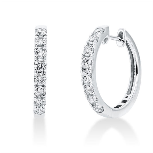Creolen 18 kt WG, 16 Brill. 0,76 ct, TW-si
