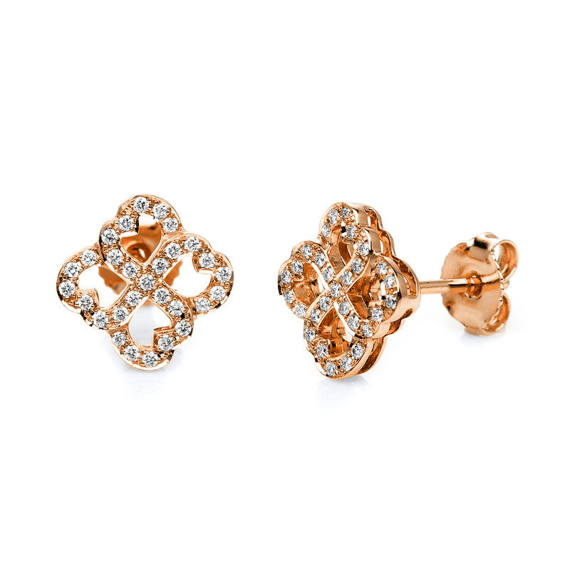 Ohrstecker 18 kt RG, 58 Brill. 0,19 ct, TW-vsi