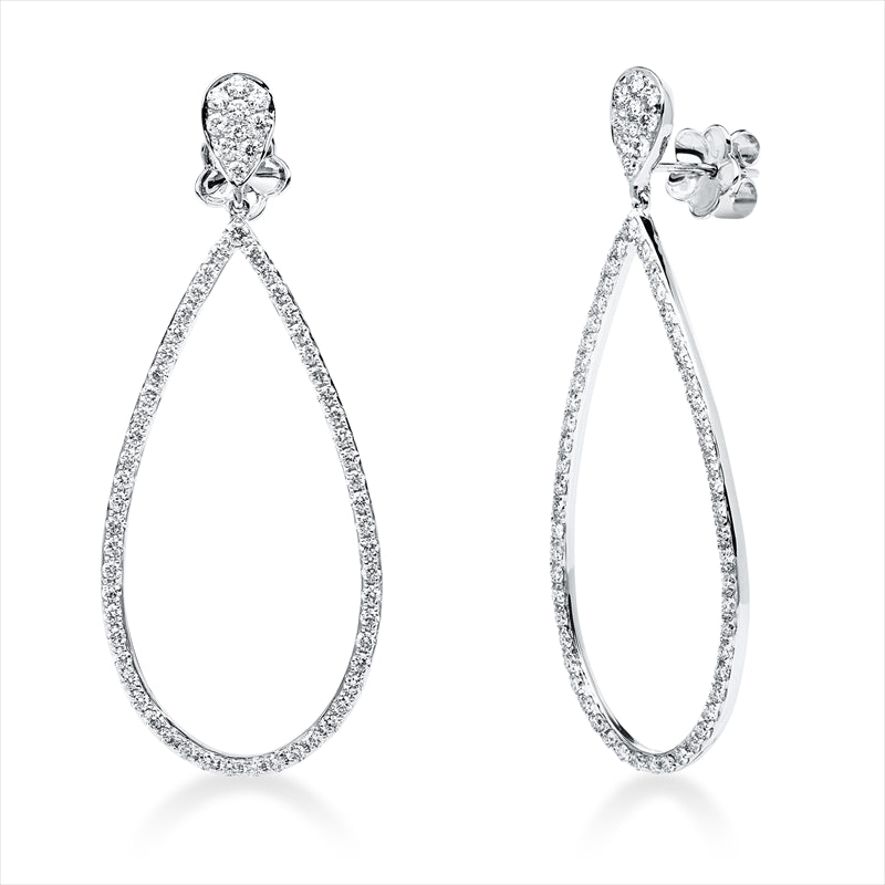 Ohrschmuck 18 kt WG, 130 Brill. 1,90 ct, TW-vsi