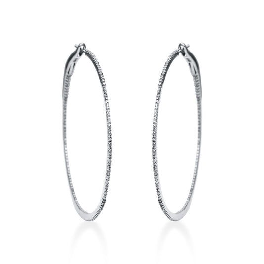Creolen 18 kt WG, 272 Brill. 0,54 ct, TW-si