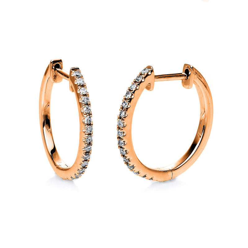 Creolen 18 kt RG, 30 Brill. 0,13 ct, TW-si