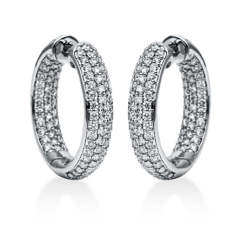 Creolen 18 kt WG, 178 Brill. 3,94 ct, TW-vsi/si