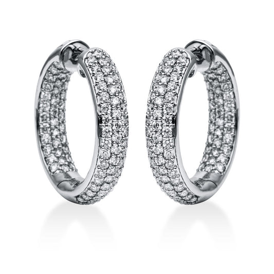 Creolen 18 kt WG, 178 Brill. 3,94 ct, TW-vsi/si