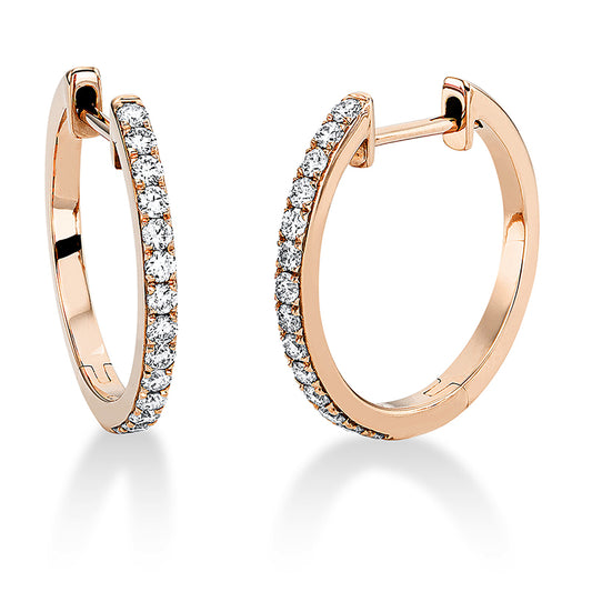Creolen 18 kt RG, 28 Brill. 0,37 ct, TW-si