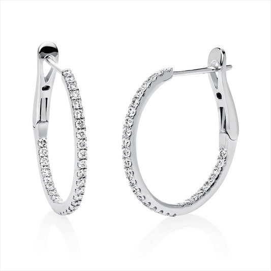 Creolen 18 kt WG, 60 Brill. 0,48 ct, TW-si