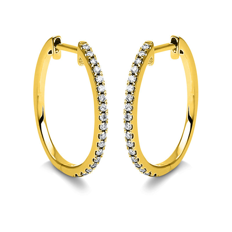 Creolen 18 kt GG, 36 Brill. 0,21 ct, TW-si