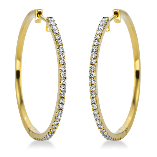 Creolen 18 kt GG, 56 Brill. 0,51 ct, TW-si