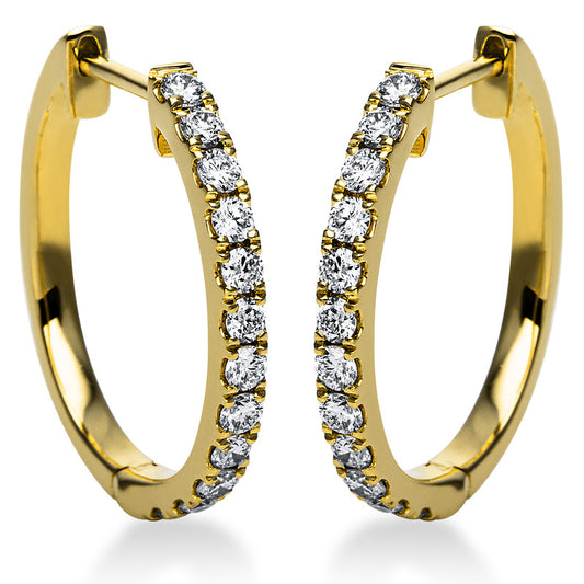 Creolen 18 kt GG, 24 Brill. 0,44 ct, TW-si