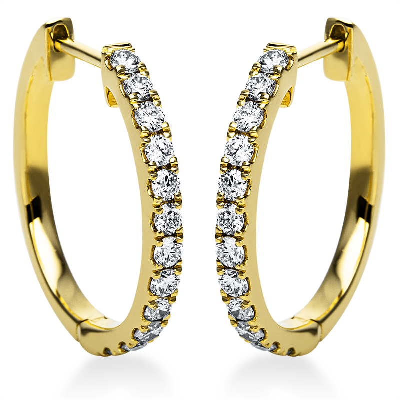 Creolen 18 kt GG, 24 Brill. 0,44 ct, TW-si