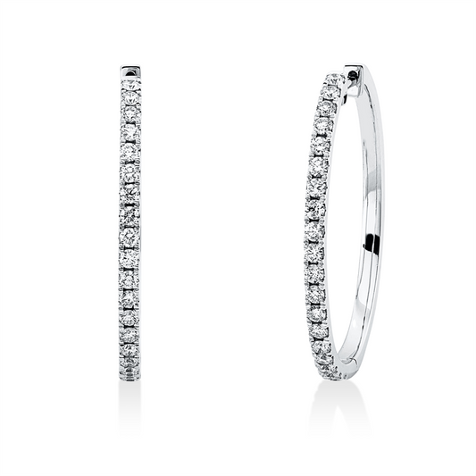 Creolen 18 kt WG, 38 Brill. 0,86 ct, TW-si