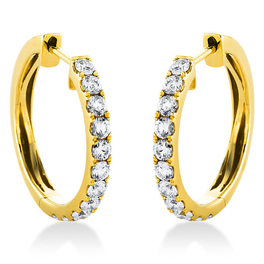 Creolen 18 kt GG, 22 Brill. 0,89 ct, TW-si
